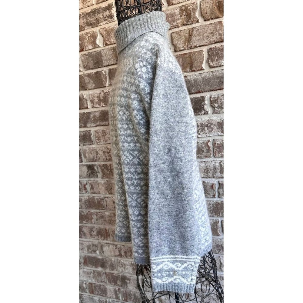 VTG Jillian Jones Turtleneck Sweater Medium Gray Lambswool Angora Snowfl… - Picture 11 of 12